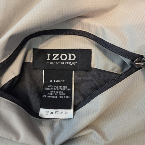 IZOD Performance Reversible Vest Mens Size XL Tan/Beige Full Zip Sleeveless - Picture 3 of 16